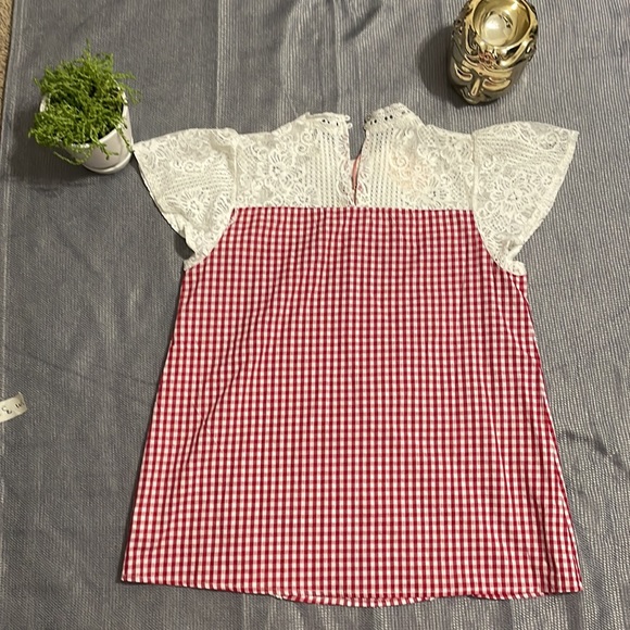 New with tags. Lace and checked top by entry - Picture 2 of 2